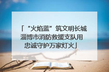 “火焰蓝”筑文明长城 淄博市消防救援支队用忠诚守护万家灯火