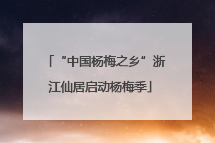 “中国杨梅之乡”浙江仙居启动杨梅季