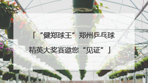 “健郑球王”郑州乒乓球精英大奖赛邀您“见证”