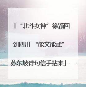 “北斗女神”徐颖回到四川 “能文能武”苏东坡诗句信手拈来