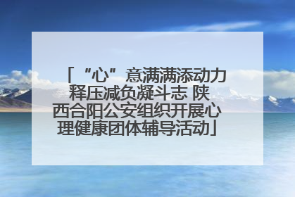 “心”意满满添动力 释压减负凝斗志 陕西合阳公安组织开展心理健康团体辅导活动