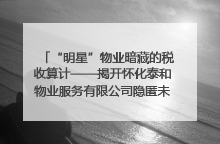 “明星”物业暗藏的税收算计——揭开怀化泰和物业服务有限公司隐匿未开票收入偷税真相
