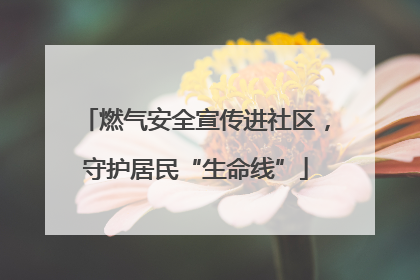 燃气安全宣传进社区，守护居民“生命线”