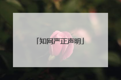 知网严正声明
