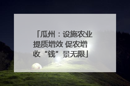瓜州：设施农业提质增效 促农增收“钱”景无限
