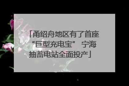 甬绍舟地区有了首座“巨型充电宝” 宁海抽蓄电站全面投产