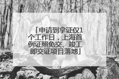 申请到拿证仅1个工作日，上海首例证照免交、竣工即交证项目落地
