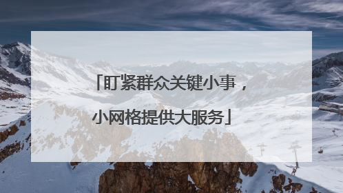 盯紧群众关键小事，小网格提供大服务