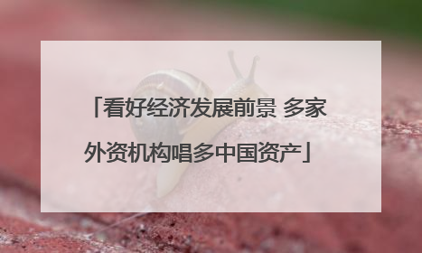 看好经济发展前景 多家外资机构唱多中国资产