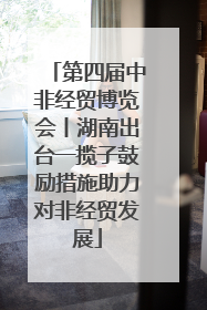 第四届中非经贸博览会丨湖南出台一揽子鼓励措施助力对非经贸发展