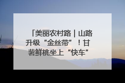 美丽农村路｜山路升级“金丝带”！甘薯鲜桃坐上“快车”，开去大市场