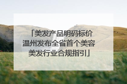 美发产品明码标价 温州发布全省首个美容美发行业合规指引