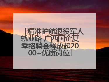 精准护航退役军人就业路 广西国企夏季招聘会释放超2000+优质岗位