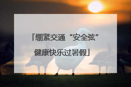 绷紧交通“安全弦” 健康快乐过暑假
