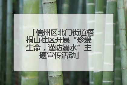 信州区北门街道梧桐山社区开展“珍爱生命，谨防溺水”主题宣传活动