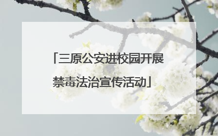 三原公安进校园开展禁毒法治宣传活动