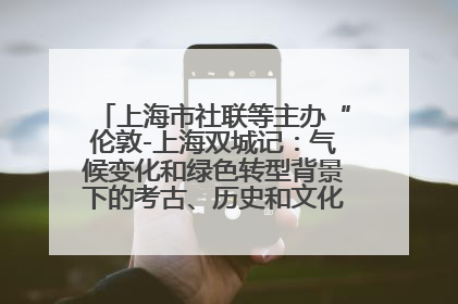 上海市社联等主办“伦敦-上海双城记：气候变化和绿色转型背景下的考古、历史和文化遗产”学术对话