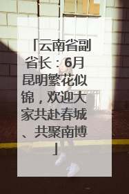 云南省副省长：6月昆明繁花似锦，欢迎大家共赴春城、共聚南博