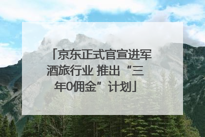 京东正式官宣进军酒旅行业 推出“三年0佣金”计划