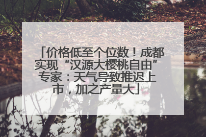 价格低至个位数！成都实现“汉源大樱桃自由” 专家：天气导致推迟上市，加之产量大