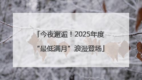 今夜邂逅！2025年度“最低满月”浪漫登场