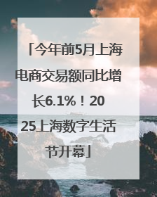 今年前5月上海电商交易额同比增长6.1%！2025上海数字生活节开幕