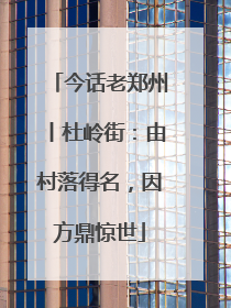 今话老郑州丨杜岭街：由村落得名，因方鼎惊世