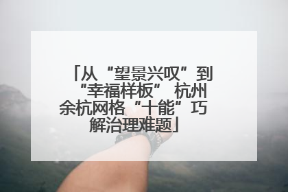从“望景兴叹”到“幸福样板” 杭州余杭网格“十能”巧解治理难题