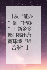 从“能办”到“智办”！新乡多部门亮出营商环境“组合拳”
