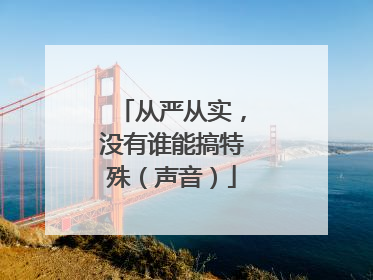 从严从实，没有谁能搞特殊（声音）