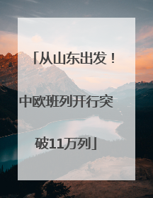 从山东出发！中欧班列开行突破11万列