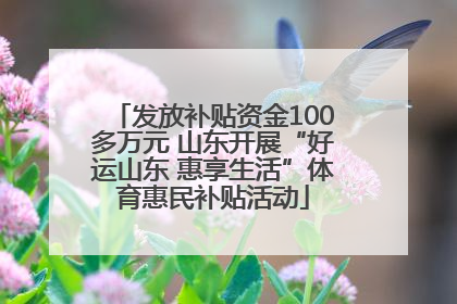 发放补贴资金100多万元 山东开展“好运山东 惠享生活”体育惠民补贴活动