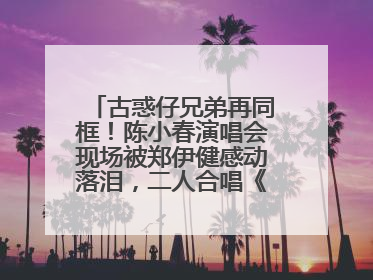 古惑仔兄弟再同框！陈小春演唱会现场被郑伊健感动落泪，二人合唱《一起冲一起闯》再现青春回忆