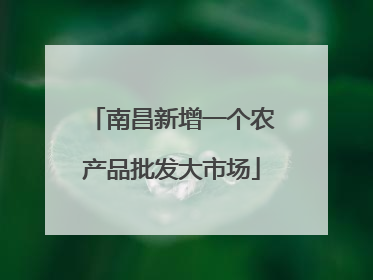 南昌新增一个农产品批发大市场