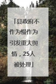 县政府不作为慢作为引发重大舆情，25人被处理