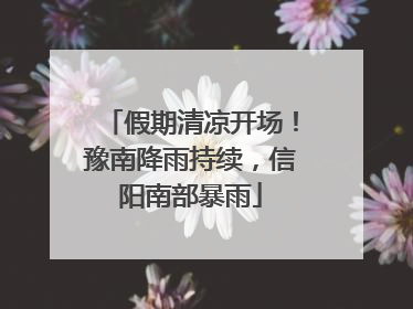 假期清凉开场！豫南降雨持续，信阳南部暴雨