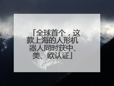 全球首个，这款上海的人形机器人同时获中、美、欧认证