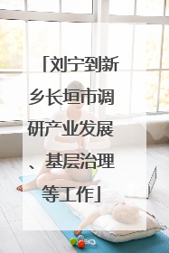 刘宁到新乡长垣市调研产业发展、基层治理等工作