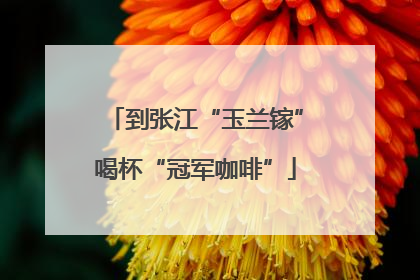 到张江“玉兰镓”喝杯“冠军咖啡”