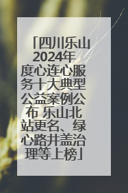 四川乐山2024年度心连心服务十大典型公益案例公布 乐山北站更名、绿心路井盖治理等上榜