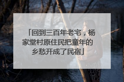 回到三百年老宅，杨家堂村原住民把童年的乡愁开成了民宿