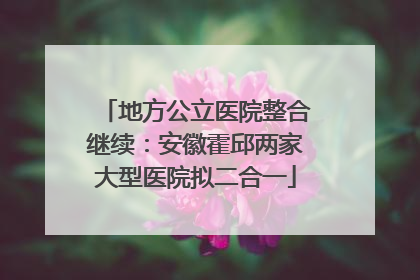 地方公立医院整合继续：安徽霍邱两家大型医院拟二合一