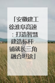 安徽建工徐淮阜高速：打造智慧建造标杆 铺就长三角融合坦途