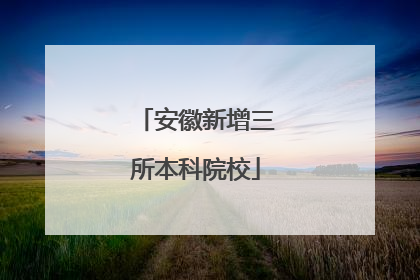 安徽新增三所本科院校