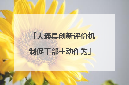 大通县创新评价机制促干部主动作为