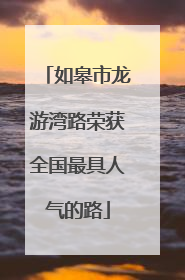 如皋市龙游湾路荣获全国最具人气的路