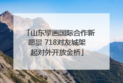 山东擘画国际合作新愿景 718对友城架起对外开放金桥