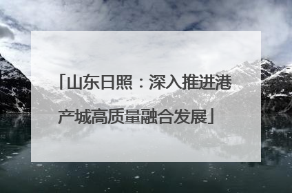山东日照：深入推进港产城高质量融合发展