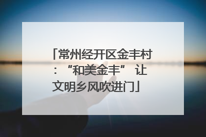 常州经开区金丰村：“和美金丰” 让文明乡风吹进门