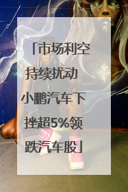 市场利空持续扰动 小鹏汽车下挫超5%领跌汽车股
